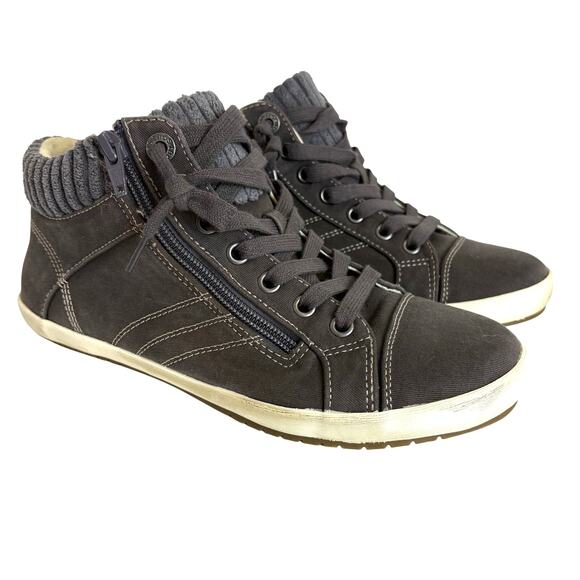 TAOS - Startup Mid Top Sneakers - Distressed Graphite - Women's Size 7.5 - Picture 1 of 8